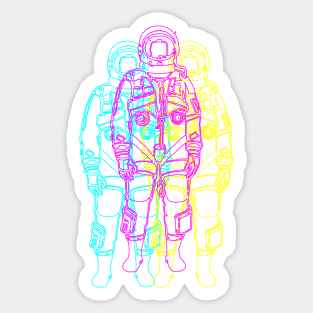 Cyan Magenta Yellow Outline Basic Flight Suit Sticker